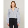High neck ruffle blouse