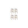 Tabouret de bar blanc et bois 65 cm