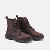 Boots lacets femme cuir marron