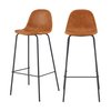 Tabouret de bar simili cuir gris