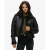 Blouson aviateur femme cuir noir