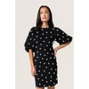 Noir Black W White Dot Print