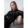 Chemisier noir transparent femme
