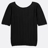 Pull noir femme manches courtes