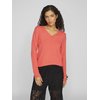 Pull rose col v femme