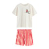 Motif Snooze Club À Rayures Crème/Rose Au Dos
