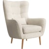 Beige Bouclé Et Bois Clair