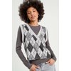 Pull sans manche femme col v