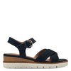 Sandales talons bleu marine cuir