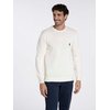 Pull beige homme col rond