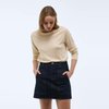 Tee shirt femme beige manches longues