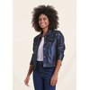 Blouson cuir femme bleu marine