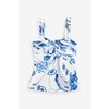 Blanc/Bleu À Fleurs