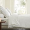 Housse de couette rayée beige et blanc