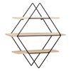 Wood and metal wall shelves