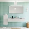 Meuble salle de bain bois et blanc double vasque