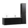 Meuble vasque noir et bois