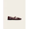 Cuir Plissé Verni Bordeaux