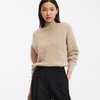 Col roulé beige femme