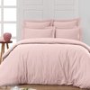 Housse de couette rose poudré et taupe