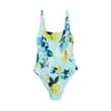 Fleurs Bleu Turquoise/Vert Citron