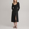 Black long sleeve midi dress