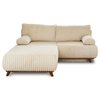 Canapé d'angle droit 4 places velours côtelé beige