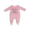 Dors bien bébé fille noël et bonnet en velours rose pâle