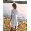 Robe cocktail blanche mi longue