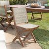 Chaise pliante bois et rotin