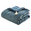 Couvre lit velours bleu