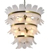 Laiton Antique Et Verre Blanc