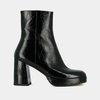 Boots cuir vernis noir