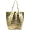 Sac cabas cuir souple doré