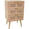 Bois Naturel Et Cannage Beige