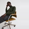 Pull col roulé marron homme