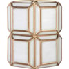Laiton Antique Et Verre Blanc