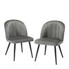 Grey fabric dining chairs