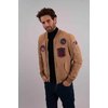 Blouson cuir beige