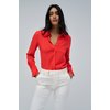 Chemise en jean rouge femme