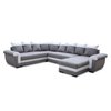 Canapé d'angle cuir gris