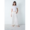 Pantalon satin blanc femme