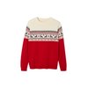 Pull jacquard femme rouge