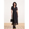 Robe portefeuille noire mi longue