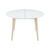 Table ronde bois blanc avec rallonge