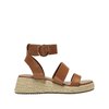 Brown wedge sandals