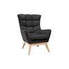 Fauteuil capitonné gris