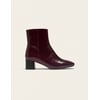 Cuir Plissé Verni Bordeaux