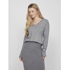 Pull gris col v femme