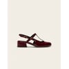 Cuir Plissé Verni Bordeaux